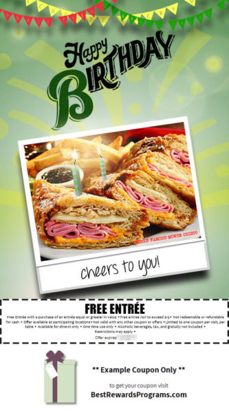 Bennigan's Free Entree Birthday Gift