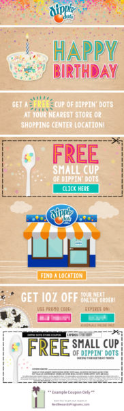 FREE SMALL CUP OF DIPPIN' DOTS at Dippin' Dots! #DippinDots #BirthdayFreebies