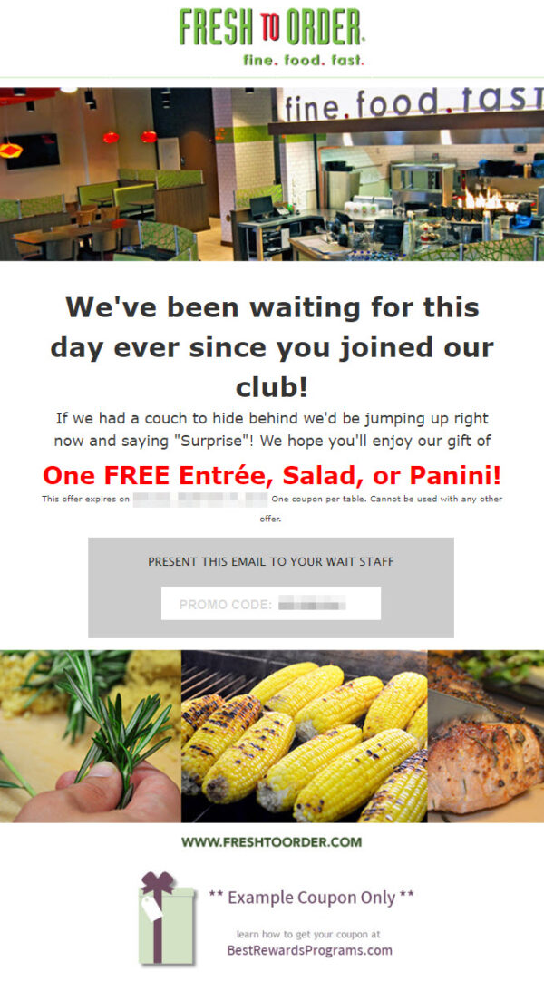 Fresh To Order Free Birthday Meal #FreshToOrder