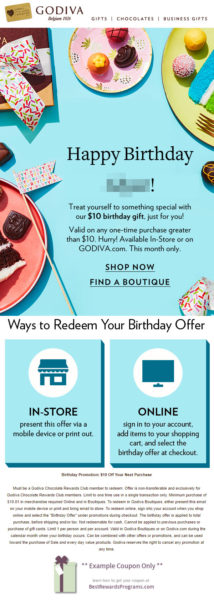 Free Godiva Gift Certificate for Your Birthday #Godiva