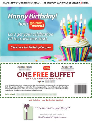 Golden-Corral-Free-Birthday-Gift | Best Rewards Programs