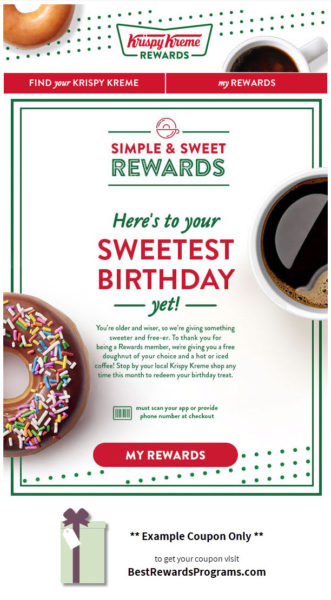 Krispy Kreme Free Birthday Doughnut and Coffee