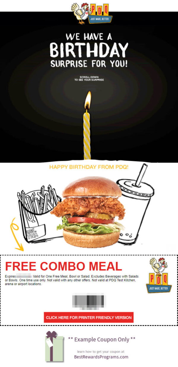 PDQ Free Birthday Meals #eatpdq #PDQFreshFood #PDQ #PDQLife
