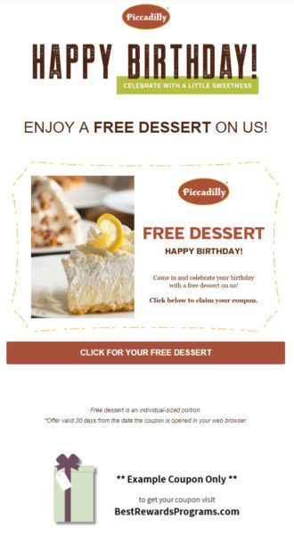 Piccadilly Free Birthday Food #eatpiccadilly