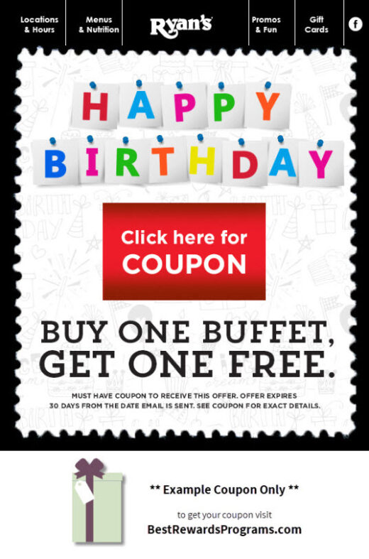 Free Birthday Food at Ryan's