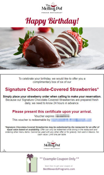 Free Birthday Food at The Melting Pot