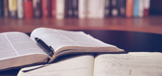 Books, Notebook, and Pen