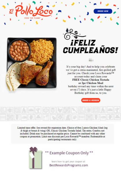 Free Birthday Food at El Pollo Loco
