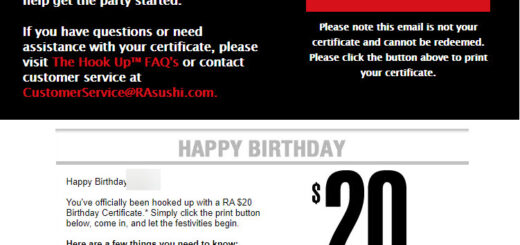 RA Sushi Birthday Gift - See 100's more Free Birthday Gifts at BestRewardsPrograms.com #RASushi