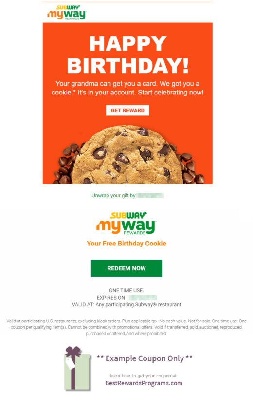 Free Birthday Food at Subway