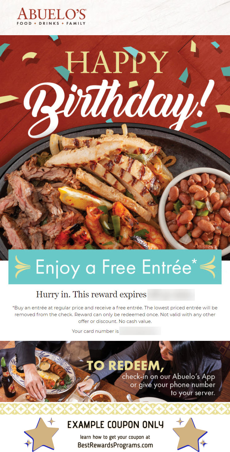 Abuelo's Free Birthday Meals Best Rewards Programs