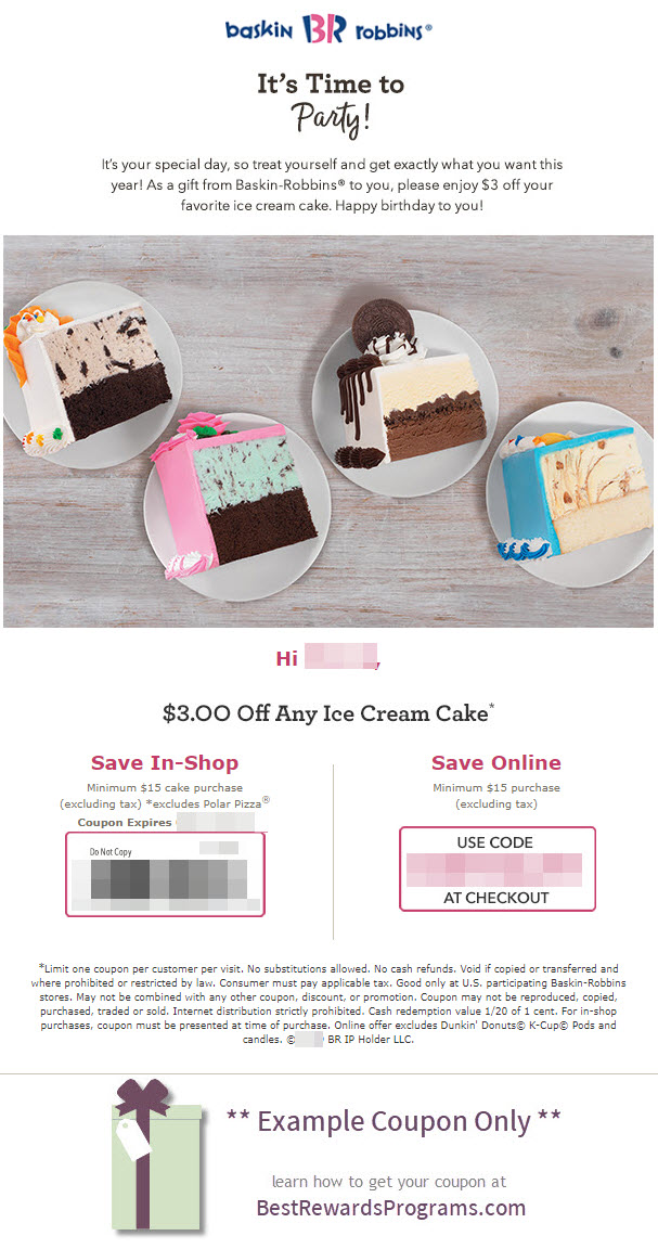 Baskin Robbins Birthday Sign Up - Kids Birthday Party