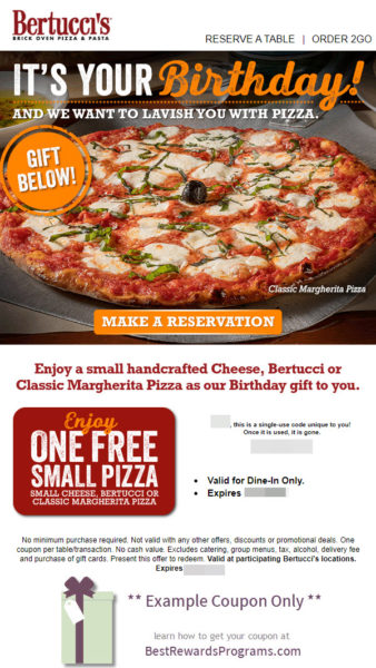 Bertucci's Free Birthday Meals #Bertuccis