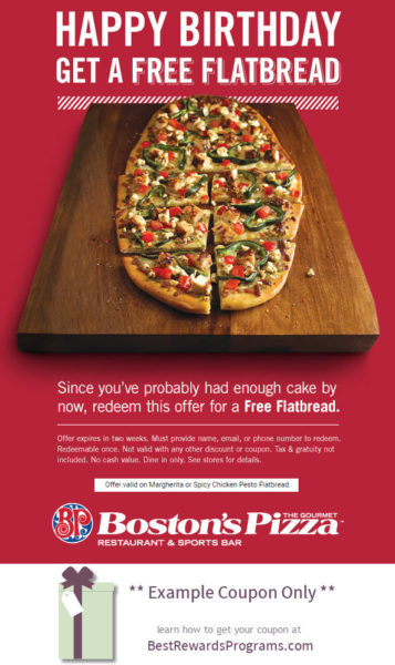 Boston's Free Birthday Food #BostonsPizzaUSA