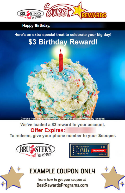 Bruster's Ice Cream Free Birthday Food