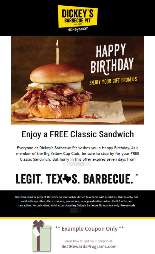 Dickey's Barbecue Pit Free Birthday Food #dickeysbarbecuepit