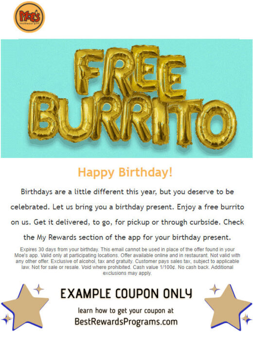 Moe's Southwest Grill Free Birthday Food