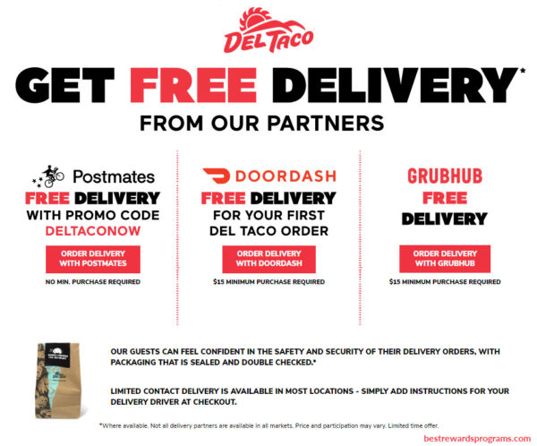 Del Taco 2020 Free Delivery Offers