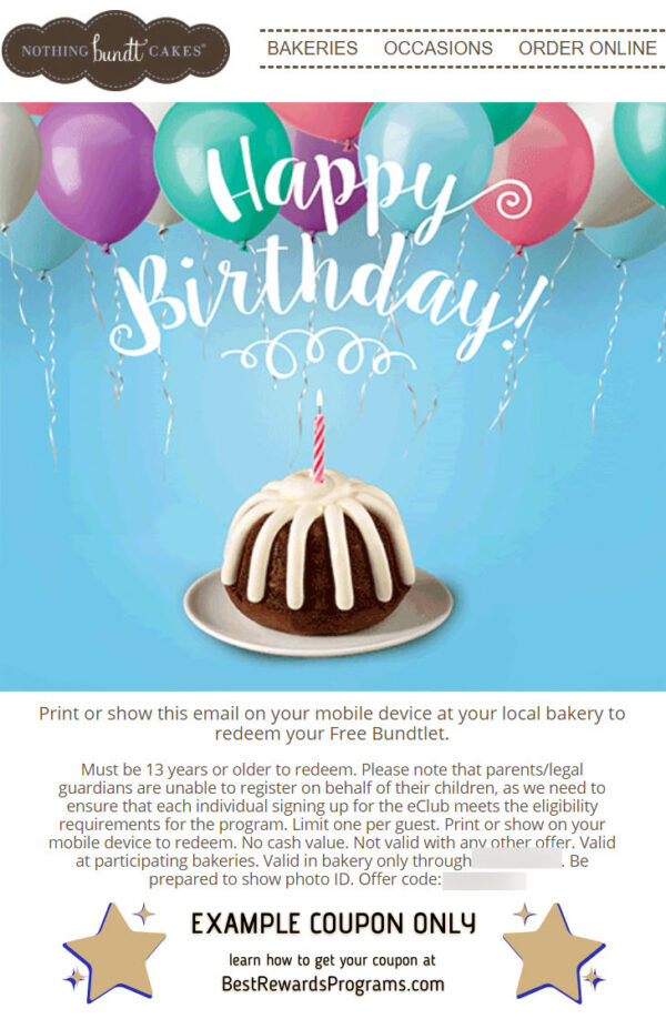 Nothing Bundt Cakes Free Birthday Food Best Rewards Programs