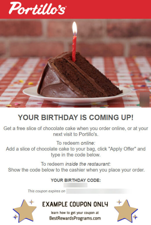 Portillo's Birthday Gift - See 100's more Free Birthday Gifts at BestRewardsPrograms.com #portilloshotdog