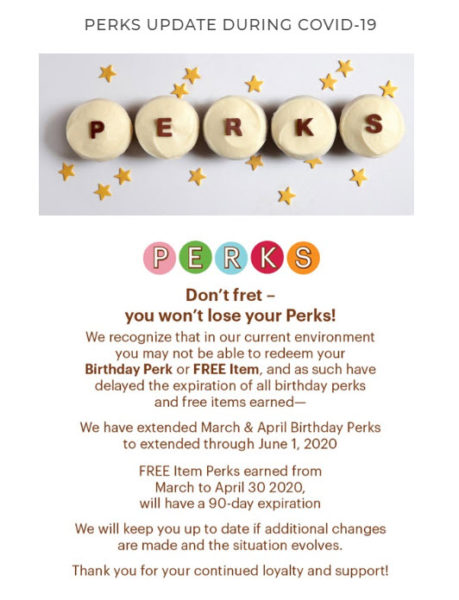 Sprinkles Perks Covid19 Response