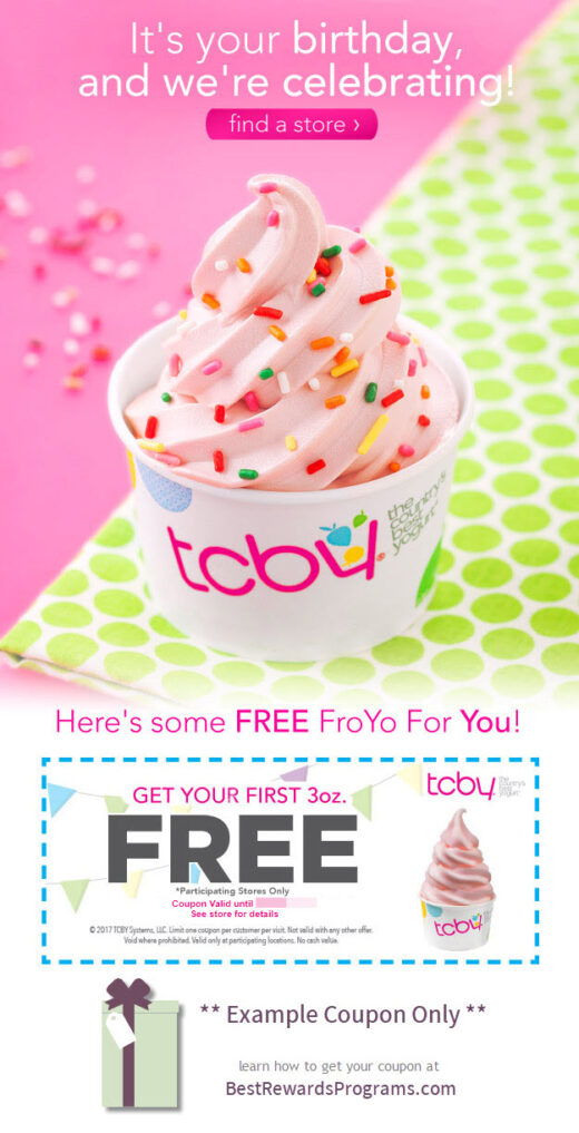 TCBY Free Birthday Food #TCBY