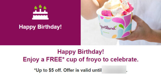 Yogurtland Birthday Gift - See 100's more Free Birthday Gifts at BestRewardsPrograms.com #Yogurtland