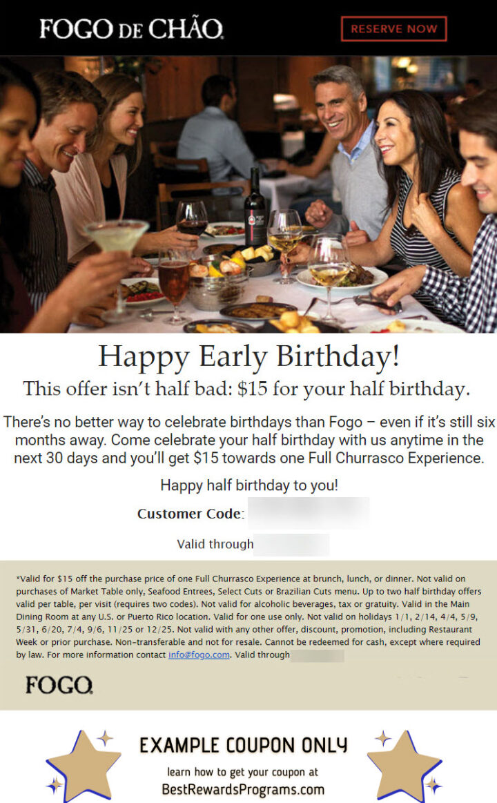 Free Birthday Food at Fogo de Chao Brazilian Steakhouse