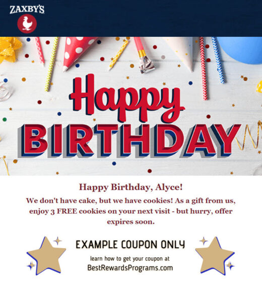 Zaxby's Birthday Gift - See 100's more Free Birthday Gifts at BestRewardsPrograms.com #zaxbys