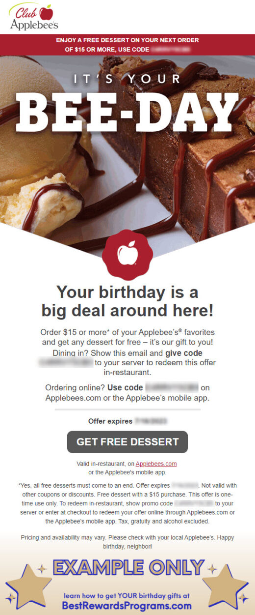 ? Applebee’s Free Birthday Gift Best Rewards Programs