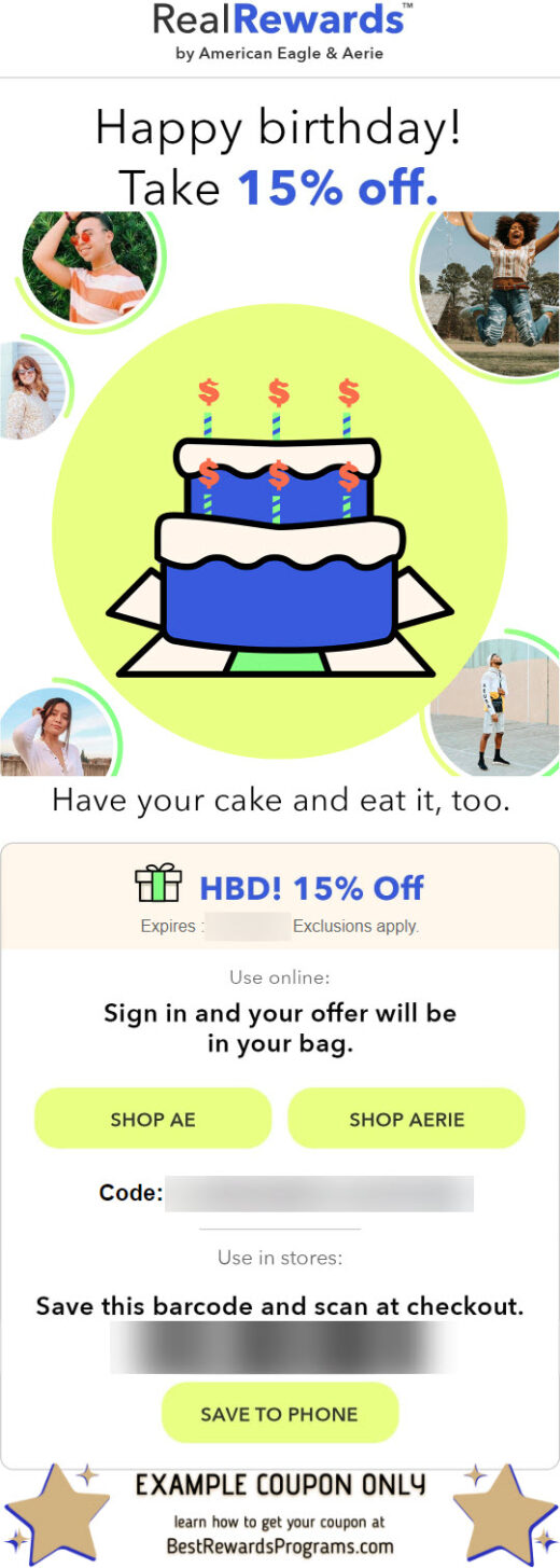 American Eagle Aerie Free Birthday Gift