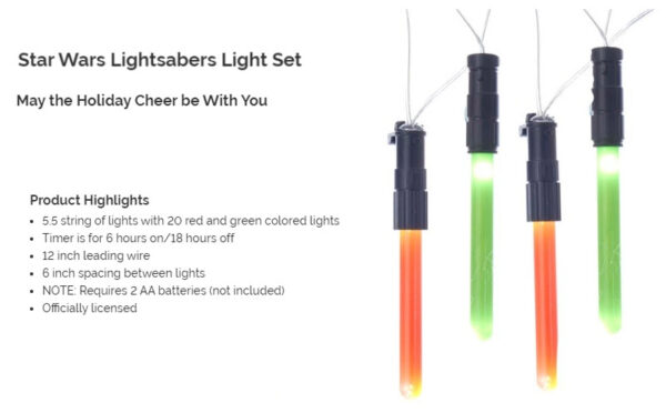 Star Wars Gift Light Saber String Light Set - BestRewardsPrograms.com