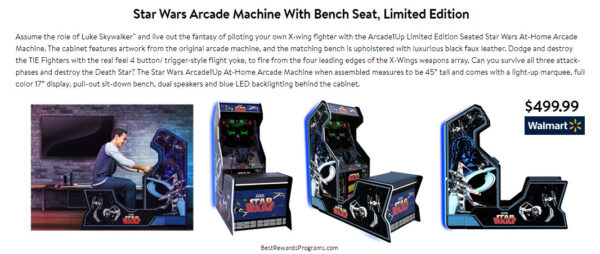 Star Wars Christmas Gift - Limited Edition Star Wars Arcade Machine with Bench Seat
