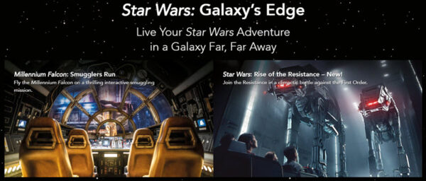 Star Wars Galaxy's Edge Attractions in CA and FL