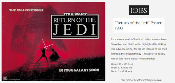 Star Wars Gift Collectible Return of the Jedi Movie Poster (1983)