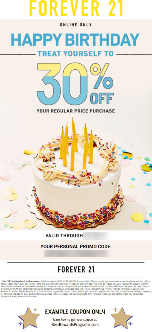 Free Birthday Gift at Forever 21