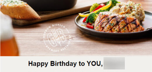 Free birthday food at Gordon Biersch