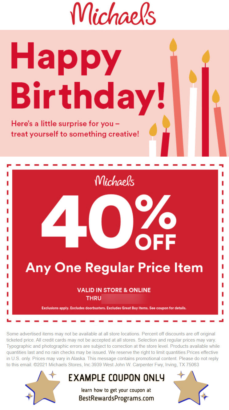 Free Birthday Gift At Michaels Best Rewards Programs