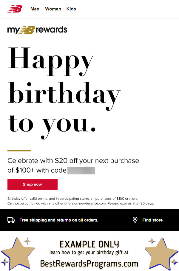 New balance birthday on sale coupon