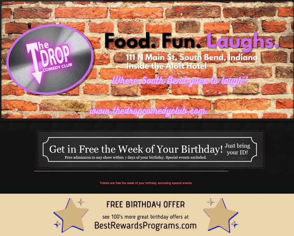 The Drop Comedy Club Birthday Gift - BestRewardsPrograms.com #TheDropComedyClub
