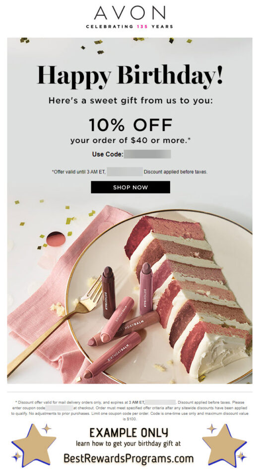 Avon Free Birthday Gift - details at BestRewardsPrograms.com #AvonInsider