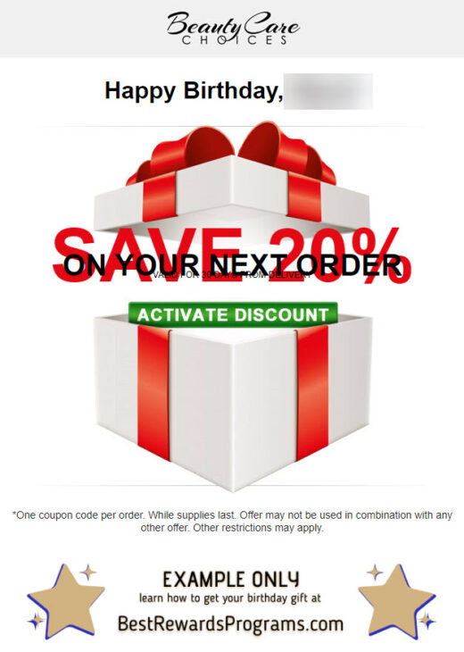 Beauty Care Choices Free Birthday Gift - details at BestRewardsPrograms.com #BeautyCareChoicES