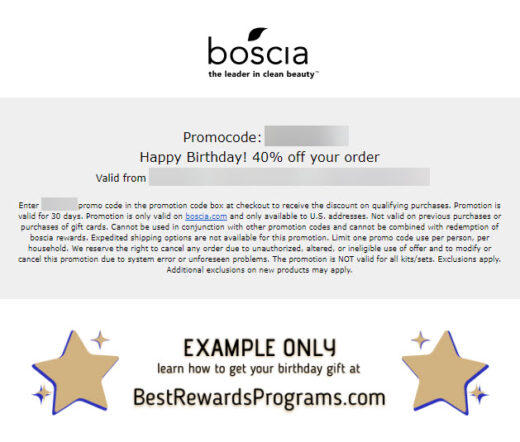 Boscia Free Birthday Gift - details at BestRewardsPrograms.com #bosciaskincare