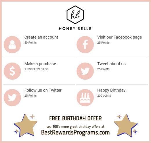 Honey Belle Free Birthday Gift - details at BestRewardsPrograms.com #honeybelleshop