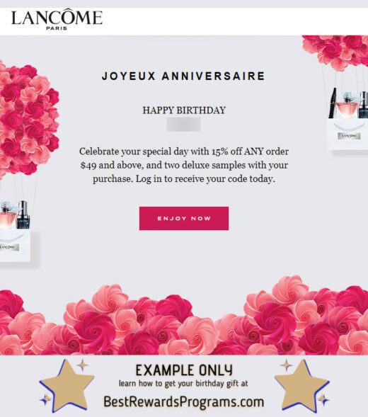 Lancôme Free Birthday Gift - details at BestRewardsPrograms.com #lancomeUSA