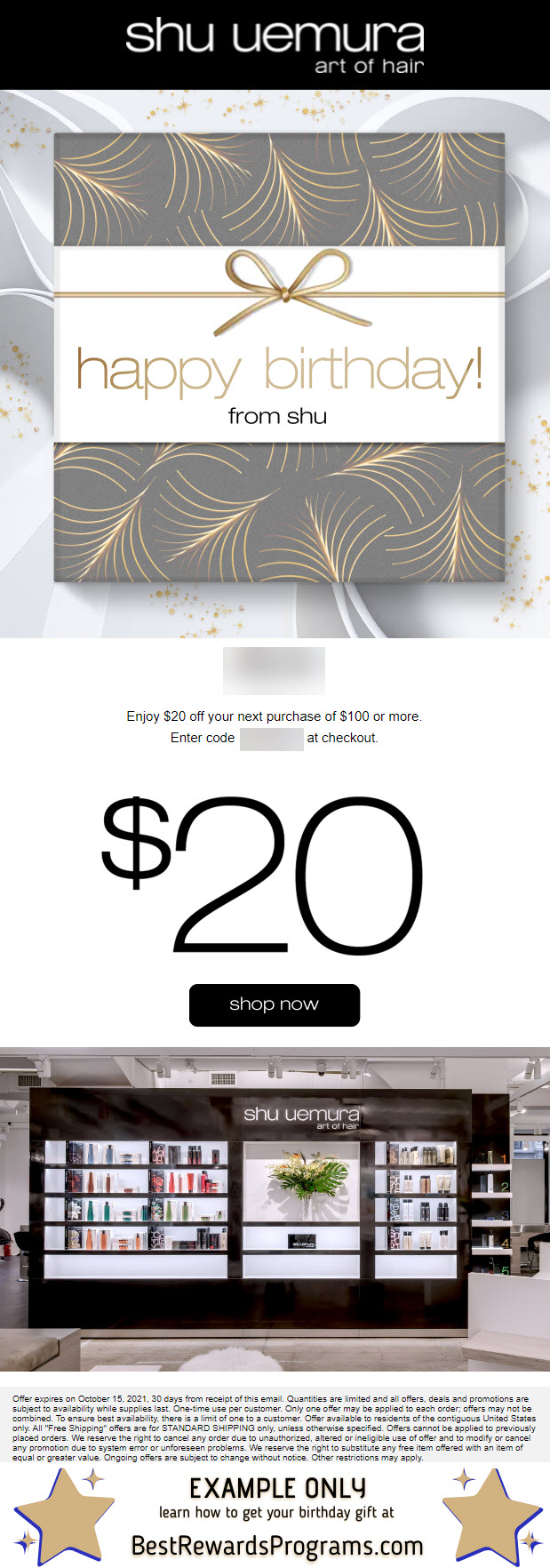 Shu Uemura Art of Hair Birthday Gift - BestRewardsPrograms.com #Shu_ArtofHair