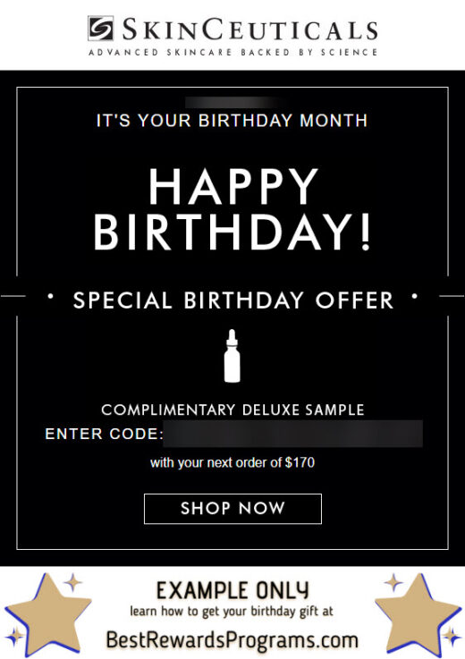 SkinCeuticals Free Birthday Gift - details at BestRewardsPrograms.com #SkinCeuticals