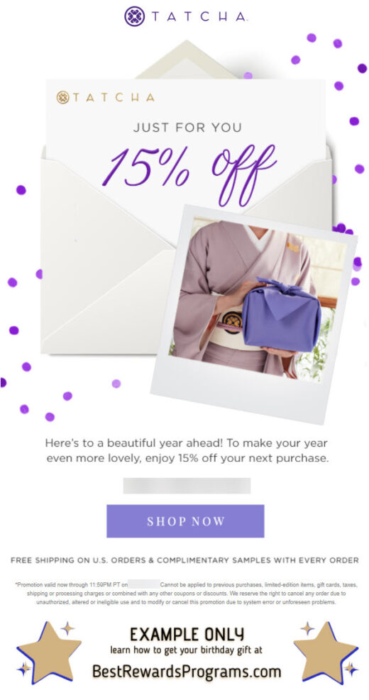 Tatcha Free Birthday Gift - details at BestRewardsPrograms.com #tatcha_v