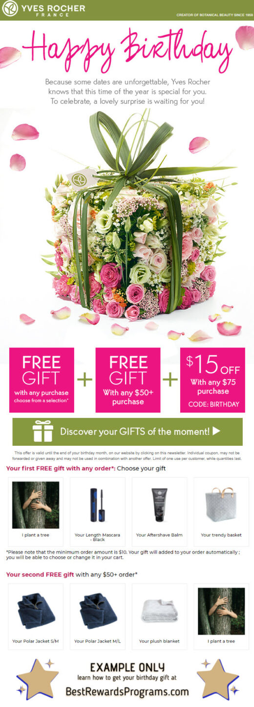 Yves Rocher Free Birthday Gift - details at BestRewardsPrograms.com #yvesrocherusa