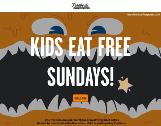 Kids Eat Free at Freebirds World Burrito details at bestrewardsprograms.com